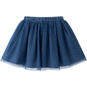 Newness Meisjes tule rok blauw met witte stippen maat 140
