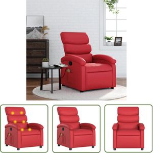 The Living Store Massagestoel verstelbaar kunstleer rood - Massagestoel - Ergonomische Stoel - Relaxstoel - Lounge Stoel - Lederlook