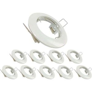 Support Spot G U10 LED Rond WIT (pak van 10) - Edelstaal - Pack de 10 - Wit - SILUMEN