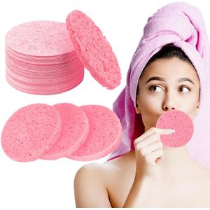 Allecto Plus - Gecomprimeerde gezichtssponzen 30 stuks herbruikbaar 100% natuurlijk - reinigingsspons - gezichtsreiniging - SPA - zacht en duurzaam - 80 mm - cellulose - milieuvriendelijk - professioneel gebruik - reinigingsronde