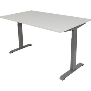 Office Hero® Cosmic - In hoogte verstelbaar bureau grijs frame - Game bureau - Computertafel - Werktafel - 140x80 - Wit