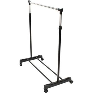 Kledingrek - Enkel Verstelbaar - Zwart - Metaal - Hoogte 85-115 cm