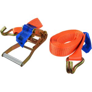 GEKO Rateltrekband met J-haken - 8m - 5000 kg - 50mm breed - Polyester