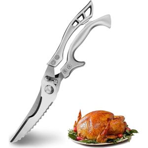 Gevogelteschaar, roestvrij staal, punt-kerst-vleesschaar, veelzijdige gevogelteschaar, meer snijkracht, keukenschaar, roestvrij staal, scherpe professionele