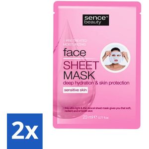 Sence - Tencel - Gezichtsmasker - Hydraterend - 1 Gezichtsmasker - Voordeelverpakking - 2 stuks