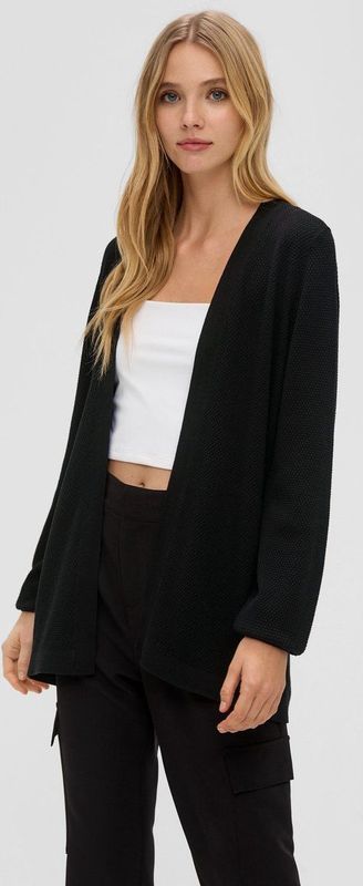 Qs Women-Cardigan--9999 GREY/BLACK-Maat XS