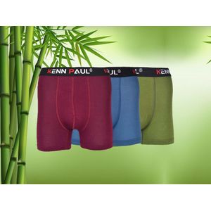 SOCKSTON - 3 Pack Bamboe Boxershort - Burgundy - Turquoise - Groen - Cadeau - Onderbroek - 3 Stuk -Maat XL- Heren Ondergoed - Boxer - Boxershorts Voor Mannen