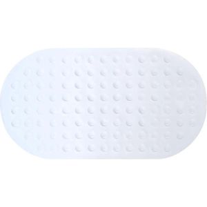 Anti-slip badkamer douche/bad mat wit 68 x 37 cm ovaal - Badkamermat met zuignappen