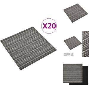 vidaXL Vloertegels PP - 50 x 50 cm - Gestreept antraciet - 5 m² - Vloer