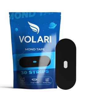 Volari Mondtape – Mondstrips met Ademgaatje – Huidvriendelijk & Hypoallergeen – 30 Stuks – Voor Neusademhaling, Diepe Slaap & Minder Snurken – Zwart