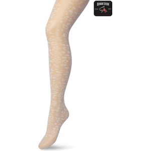 Bonnie Doon Dames Panterprint Panty 20 Denier Off White maat S/M - Chique Panty - Leopard Dessin - Brede Boord - Comfort - Panter Print - Dieren Print - Panther Tights - Feestelijk - Gebroken Wit - Ecru - Crème - Ivory - BP201909.250