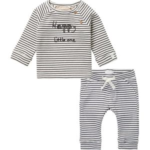 Noppies - Kledingset - Broek gestreept blauw wit - Shirt gestreept - Maat 68