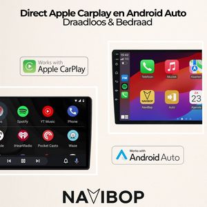 NAVIBOP NB-4124 - Android Autoradio - Wit - 9 inch - Draadloos CarPlay & Android Auto