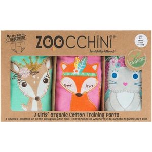 Zoocchini set van 3 oefenbroekjes - 100% organic katoen - Woodland Princesses - Meisjes - 3-4 jaar