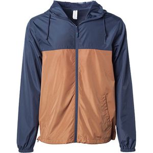Unisex Lightweight Windbreaker Outdoorjas Navy/Saddle - XXL