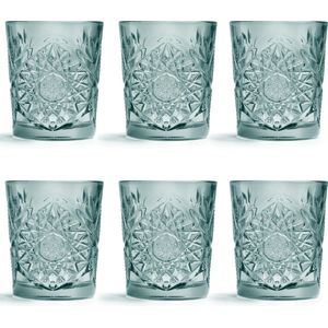 Libbey Drinkglas Hobstar - Groen - 355 ml / 35,5 cl - 6 stuks - vintage design - vaatwasserbestendig - hoge kwaliteit