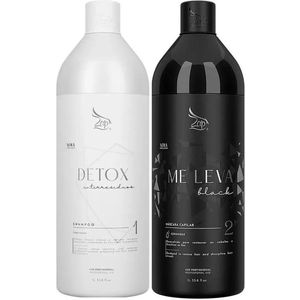Zap Cosmetics | Me Leva Black & Detox Kit | Brazilian Keratin Treatment | (2x) 1000 ml