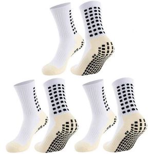 Gripsokken - 3 paar - Voetbal - one size 40-46 - Sportsokken - Antislip Sokken - Grip Socks - Stevige en Comfortabele Sokken - met anti-slip noppen - Pilates Sokken - Geschikt voor de meeste sporten