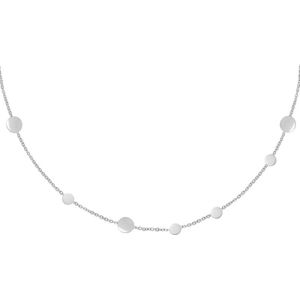 Necklace- Row Coins Circle- Zilver -Stainless Steel- yehwang-Moederdag cadeautje - cadeau voor haar - mama
