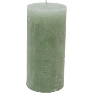 Branded By - Kaarsen 'Pillar' (Ø7cm x 15cm) - Light Green (set van 6)