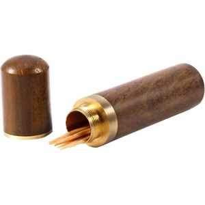 Handgemaakte Tandenstoker Doos - Draagbare Capsule Hoes van Hout