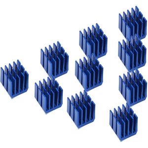 Blauw Aluminium Stappenmotor Driver Heatsink Cooling Vinnen Cooler - 10 stuks - 3D Printer Onderdelen - TMC2100 Stepper Driver .