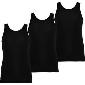 Apollo jongens hemden bamboo - maat 134/140 - 3-pack - zwart