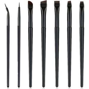 7-delige eyelinerkwastenset met professionele fijne wenkbrauwconcealer-borstel, platte en fijne schuine eyelinerborstel - schuine wenkbrauwen eyelinerkwastenset voor schoonheidsmiddel cosmetisch