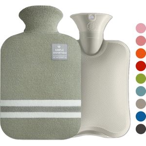 Colorful Sun® Kruik met Hoes 2L – Warmwaterkruik met Zachte Gebreide Hoes – Warm & Koud Gebruik – Nek-, Rug- & Buikverwarmer – Huidvriendelijk & Comfortabel – Voor in Bed & Overdag – Ideaal Cadeau – Pluche