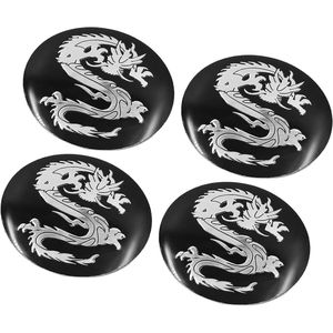 Nordivar - Zilveren wieldoppen stickers, diameter 56 mm, 4 stuks - Auto accessoires