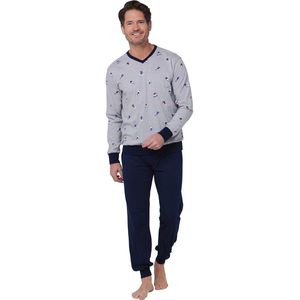 Pastunette - Pyjama - Aspen Ski - Katoen/Polyester - Grijs/Blauw - Maat XXL