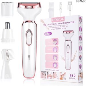 RFWR® Draadloos 4-in-1 Elektrisch Scheerapparaat voor Dames - Pijnloos en Oplaadbaar voor Gezicht, Benen, Oksel en Bikinilijn