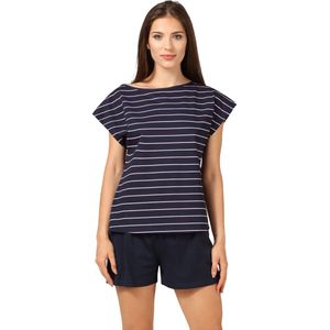 Bellivalini Dames Pyjama - Korte mouwen - Korte broek - Katoen - BLV-BLV50-174-PJ - Donkerblauw Roze - S