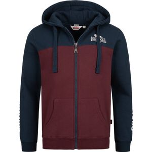 Lonsdale Rinsey Kapuzensweatjacke mit Reißverschluss schmale Passform Navy/Oxblood-L