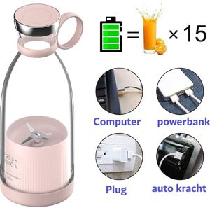 Mini Blender - Blender To Go - Draagbare Blender - Portable Blender - Draadloos - Usb Oplaadbaar - Roze