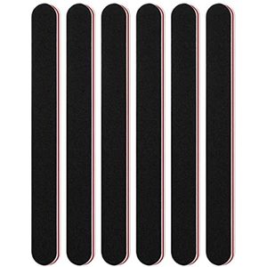 Nagelvijlen Set van 6 Stuks 100/180 Korrel voor Natuurlijke en Gelnagels - Dubbelzijdige, Wasbare en Professionele Vijlen