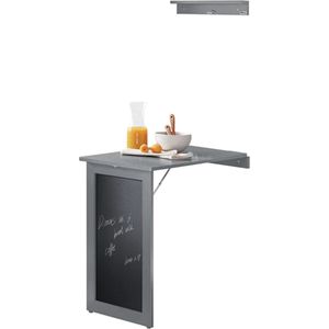 Simpletrade Wandtafel - Inklapbaar - Tekentafel - Multifunctioneel - MDF - Grijs - 50x75x76 cm