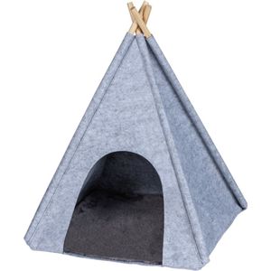Laodikya Animals - Dierenmand - Laodik - Tippi Tent - voor katten - of kleine honden - lichtgrijs, 45 x 45 x 60 cm