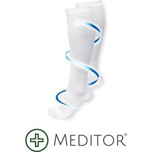 MeditorPlus Therapeutische Compressiesokken - Compressiekousen - 3 paar Wit - S/M