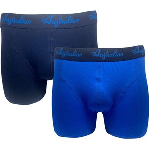 2 stuks Australian Boxershort - Katoen - Marineblauw/ Blauw - Maat M