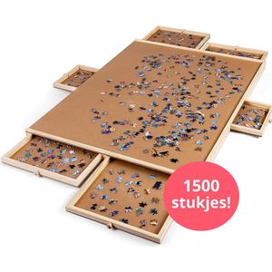 Sonedo Puzzeltafel met Opbergsysteem - 6 lades - 1500 stukjes - 90x67cm - Puzzelbord - Puzzelplaat - Portapuzzle - Puzzelplank
