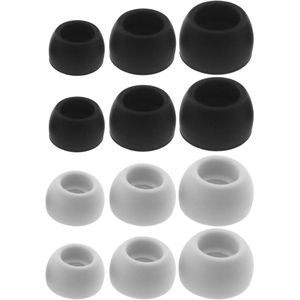 Provento - Siliconen oordopjes voor Samsung Galaxy Buds Pro in zwart en grijs - 6 paar met zachte oorkussens in maat L/M/S
