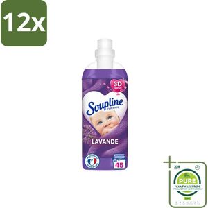 Soupline - Wasverzachter - Lavendel - 45 Wasbeurten - 1L - Voordeelverpakking - 12 stuks - Wasverzachter - Wasverzachter Lentebloesem
