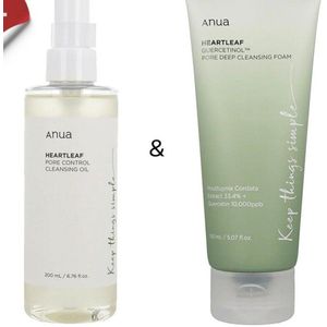 Anua - Heartleaf Pore Control Cleansing Oil 200ml ANUA + Heartleaf Quercetinol Pore Deep Cleansing Foam 150ml
