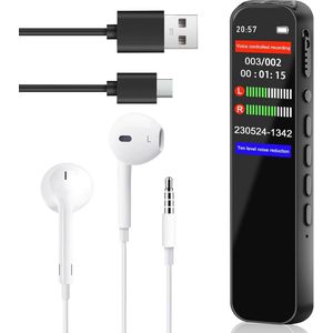 64 GB digitale spraakrecorder met ruisonderdrukking en lange batterijduur