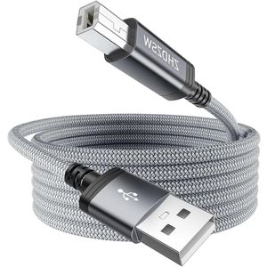 Printer USB-kabel 3 meter, USB 2.0 Type A naar Type B scannerkabel voor Canon, HP DeskJet/Envy, Lexmark, Dell - 3D, DAC, Xerox - zwart