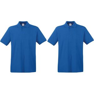 2-Pack maat S blauw polo shirt premium van katoen voor heren - Polo t-shirts voor heren