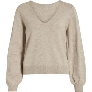 VILA VIRIL REV V-NECK L/S KNIT TOP - NOOS Dames Trui - Maat S