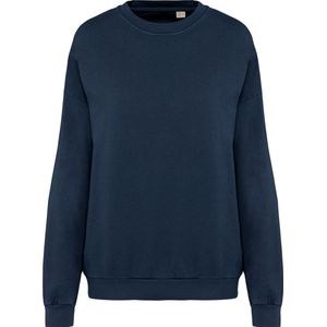 Biologische unisex sweater 'Terry' lange mouwen Washed Navy Blue - L