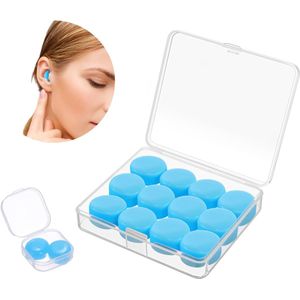 Zachte oordopjes - 14 stuks - Waterdichte siliconen oordopjes - Siliconen oordopjes - Herbruikbaar - Geschikt voor watersporten zoals zwemmen/surfen/snorkelen - Ook handig voor op reis/slapen Ruisonderdrukkende oordopjes - Blauw